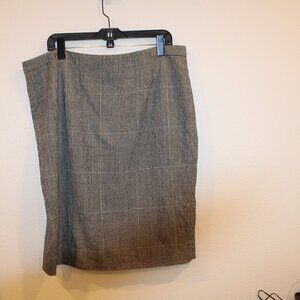 MM Lafleur black and white houndstooth pencil skirt +1 virgin wool blend